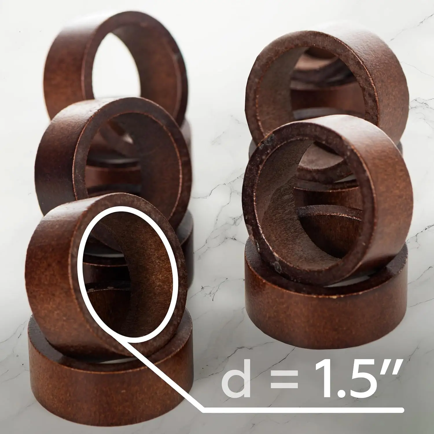 Napkin Rings Wood Napkin Rings Set of 12 Napkin Holders Buckles for Wedding Dining,Birthday, Dinner, Christmas, Party Decoration