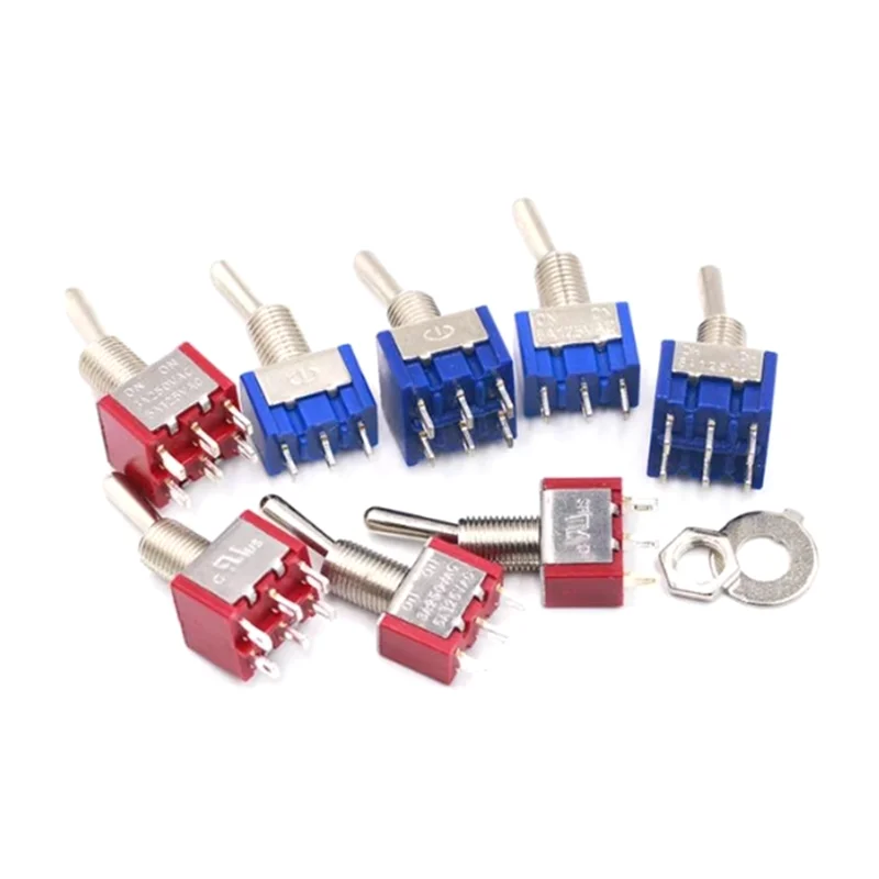 10Pcs Mini Toggle Switch Mts-102 Mts-103 Mts-202 Mts-203 Power Button Switch On-Off-On / On-On