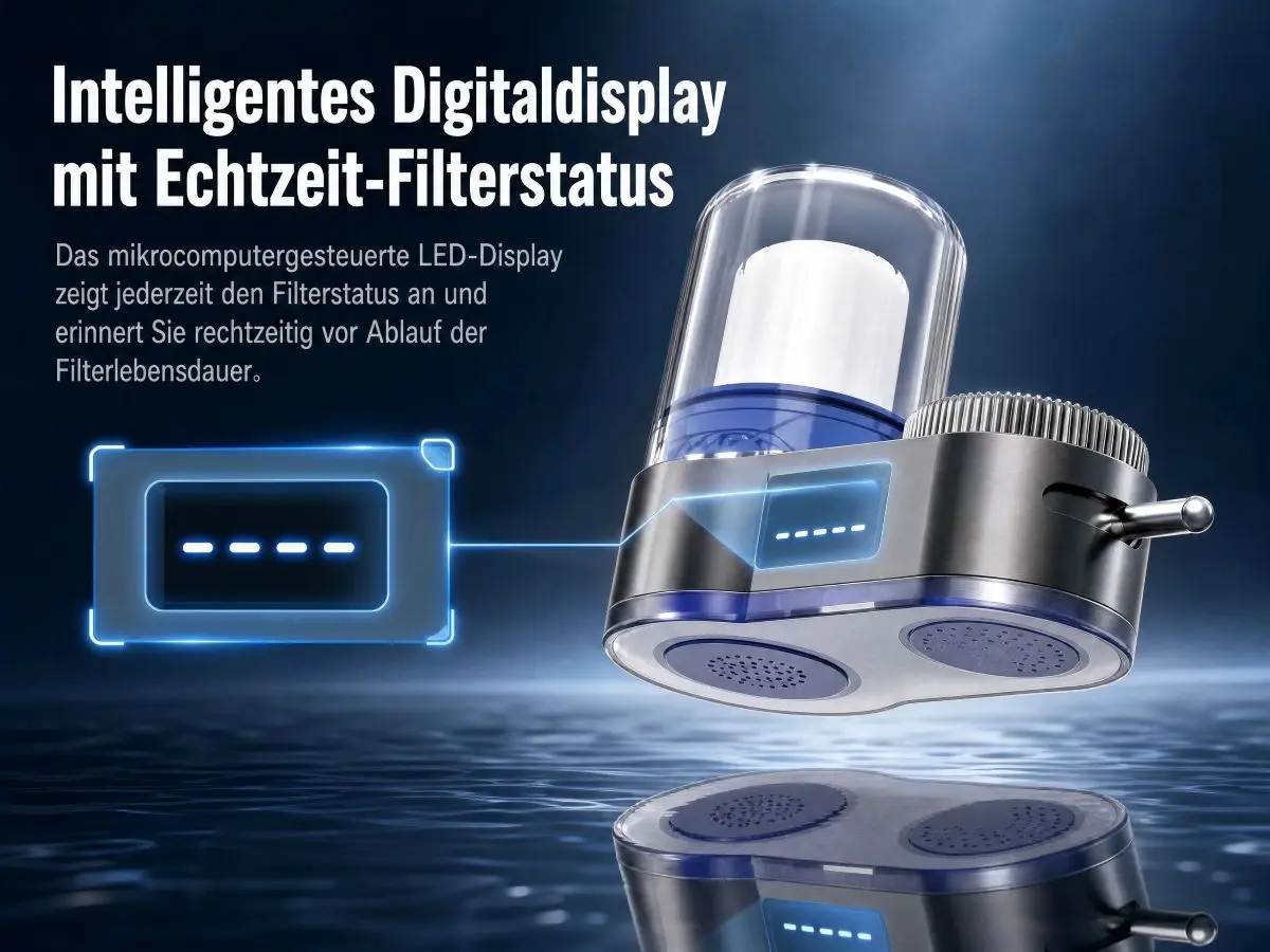 Raorio Wasserhahn-Filter, Leitungswasser-Reiniger, Kalk- und Chlorreduktion, Doppelauslass, Waschbarer Filter, Küche & Bad – Detail 6