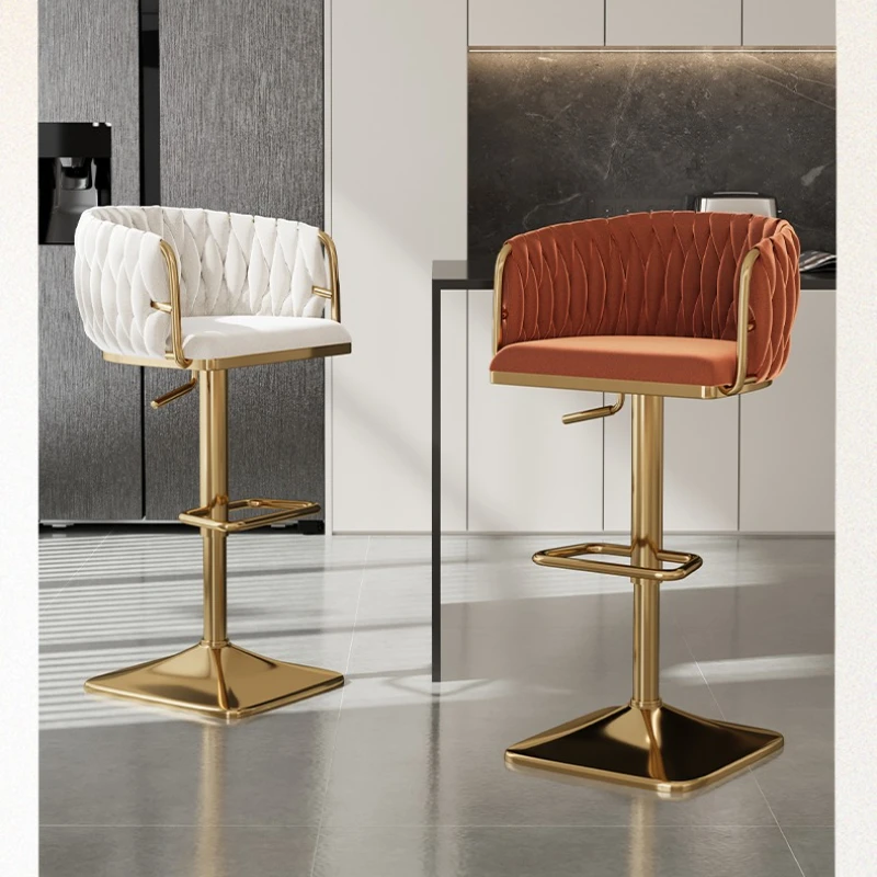 كراسي بار، كراسي مجوهرات فاخرة خفيفة، أمين الصندوق للمكتب الأمامي، مقاعد عالية الأرجل، مساند ظهر بار، كراسي جزيرة شهيرة على الإنترنت #4