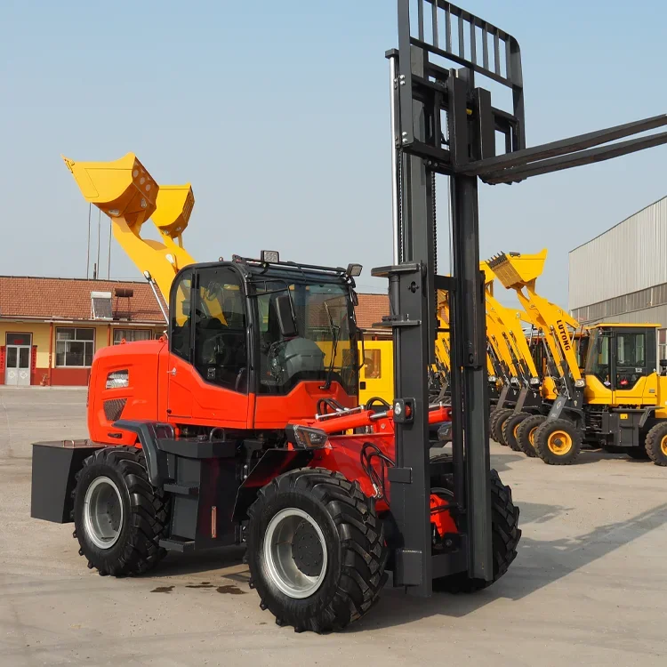 Manufacturer Euro 5 Emission 4x4 Four-wheel Drive Outdoor Handling All Terrain Forklift,hydraul Forklift