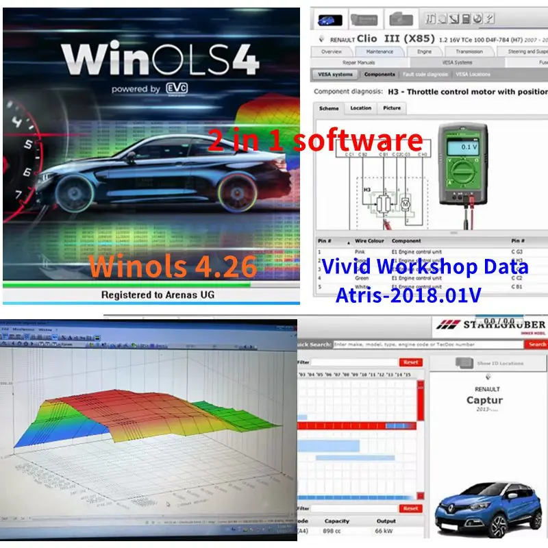 Vivid Workshop Data Atris-2018.01V+Winols 4.26 With 66 Plugins+Ecu Software programs+Damos File 2020 all data+Installation video