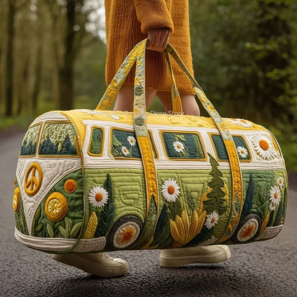 Sac de voyage matelassé à sangle réglable, grande capacité, matelassage 3D, sac de voyage, sac fourre-tout, sac à main pour courtes distances