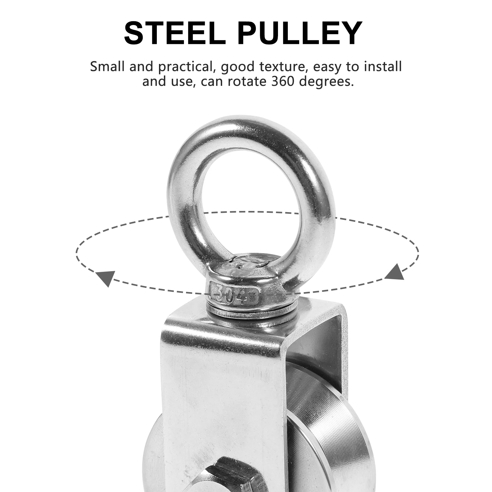 

201 Stainless Steel Pulley Wheel Heavy Duty Cable Rope System Gym Lifting Swivel Hook Trolley Block Wire Rope Pulley Winch