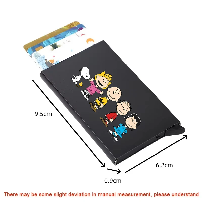 スヌーピー Rfid スマートウォレットカードホルダー金属薄 - Card Case Minimalist のレビューと価格