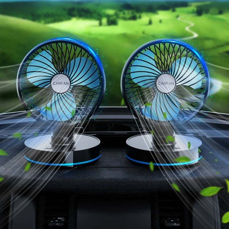 

Car Fan USB/ Plug Cooling Fan for Car SUV Home Foldable Rotatable Car Fans with LED Light