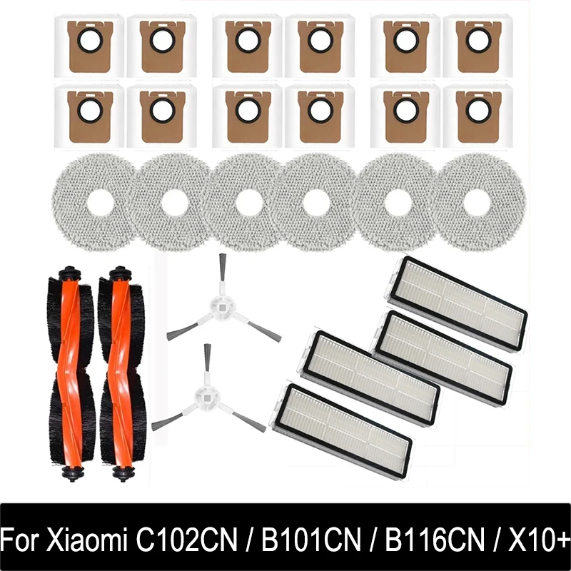 Dla Xiaomi Mijia Omni 2 C102CN, B101CN, B116CN, X10 + akcesoria do bocznej szczotki do rolek Hepa filtr Mop worek na kurz