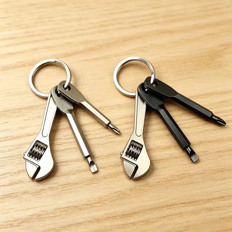 3 Pieces Set Mini Screwdriver Set Mini Size Multifunctional Maintenance Tool Pendant Stainless Steel Creative Repair Wrench Tool