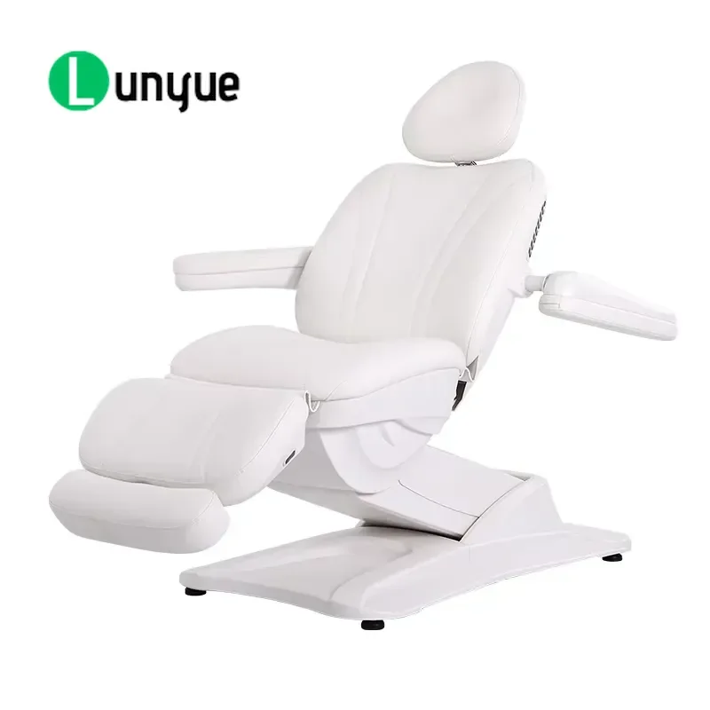 Four Motor Electric Facial Care Bed PU Leather Treatment Table High Density Sponge Recliner for Beauty Spa Modern