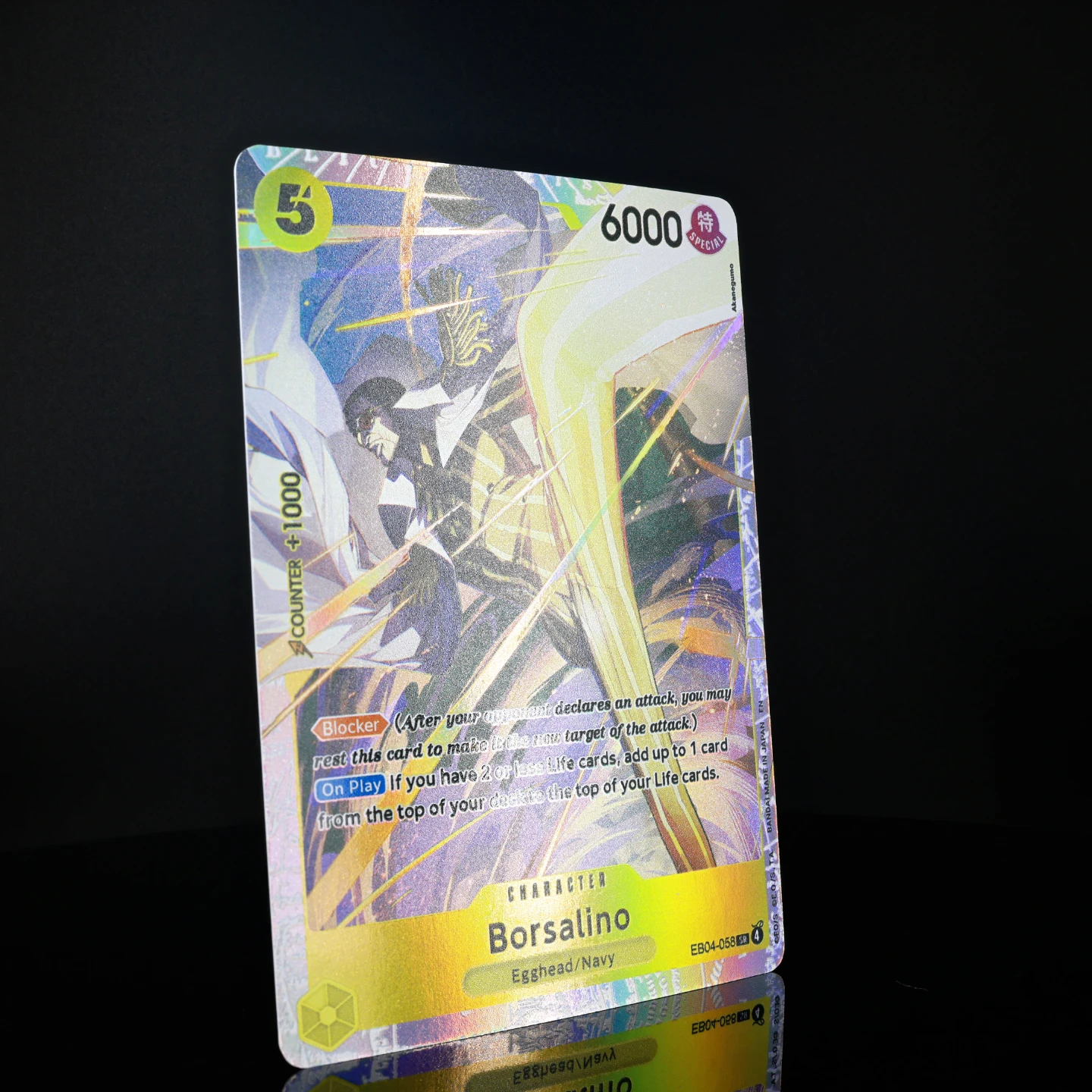 4pcs EB04-058-Borsalino SR Regular Version One Piece TCG OPCG English Play Set 5 Cost Yellow Borsalino Textured Foil Card