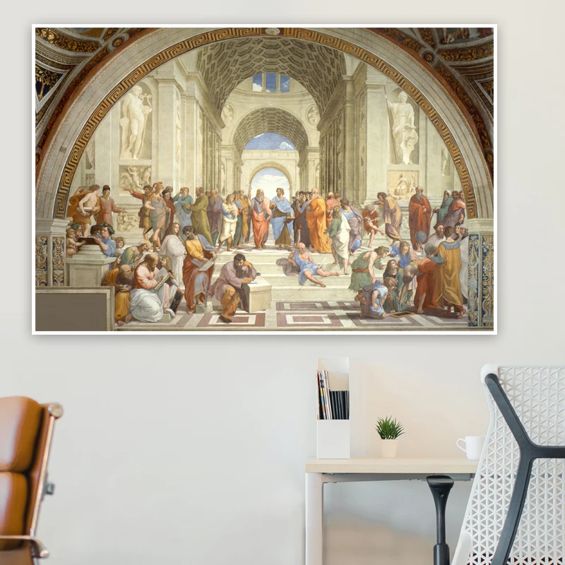 Canvas Painting Socrates In Athens Speaking With Plato Poster and Prints Wall Art Pictures For Living Room Offie Studio Decor