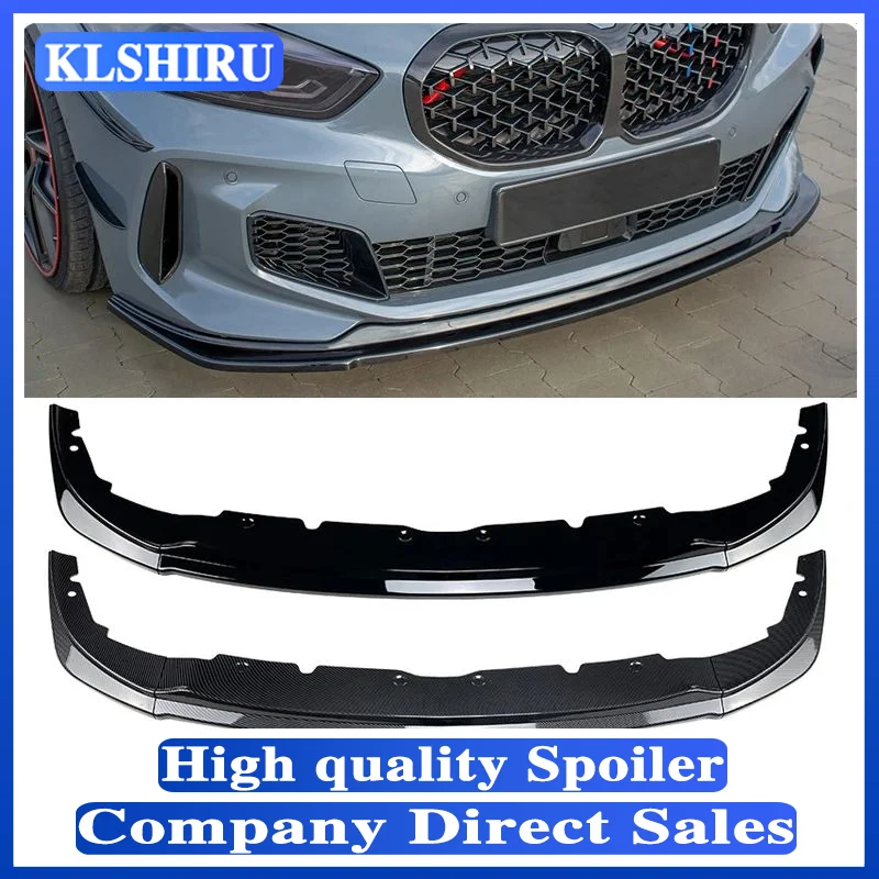 Front Bumper Spoiler Lip For BMW 1 Series F40 M Sport 2020-2023 118i 120i Glossy Black Car Lower Body Kit Splitter Blade Protect