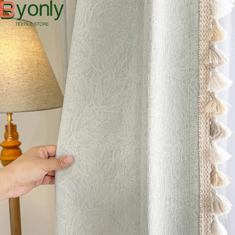 French Lace Dark Jacquard Chenille Blackout Curtains for Bedroom Living Room Balcony French Window Custom Partition Tulle