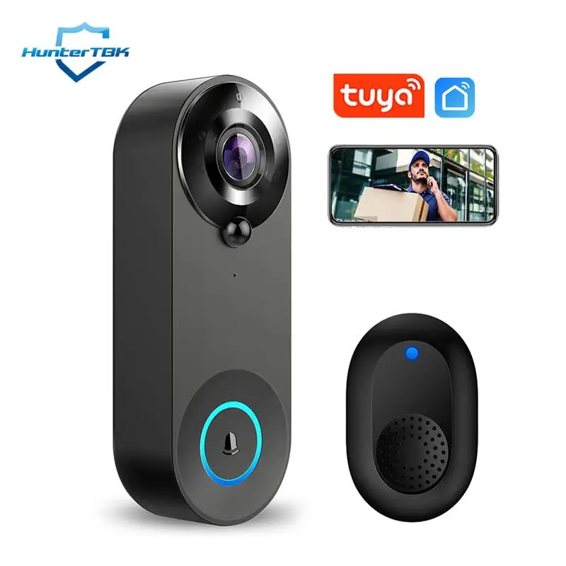 New 1080P Wireless Video Doorbell Camera WiFi Smart Door Bell Tuya Smart Home Security Motion Detect Night Vision Intercom