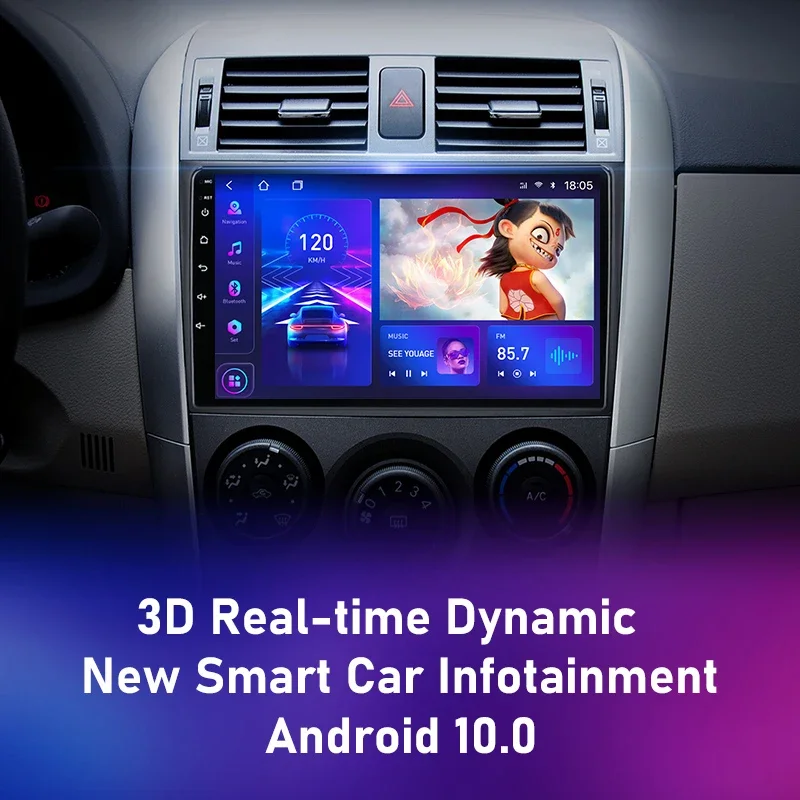 Srnubi 2Din Radio samochodowe Android 12 dla Toyota Auris E150 2006-2012 4G GPS nawigacja Carplay Audio Stereo multimedialne Auto DVD FM