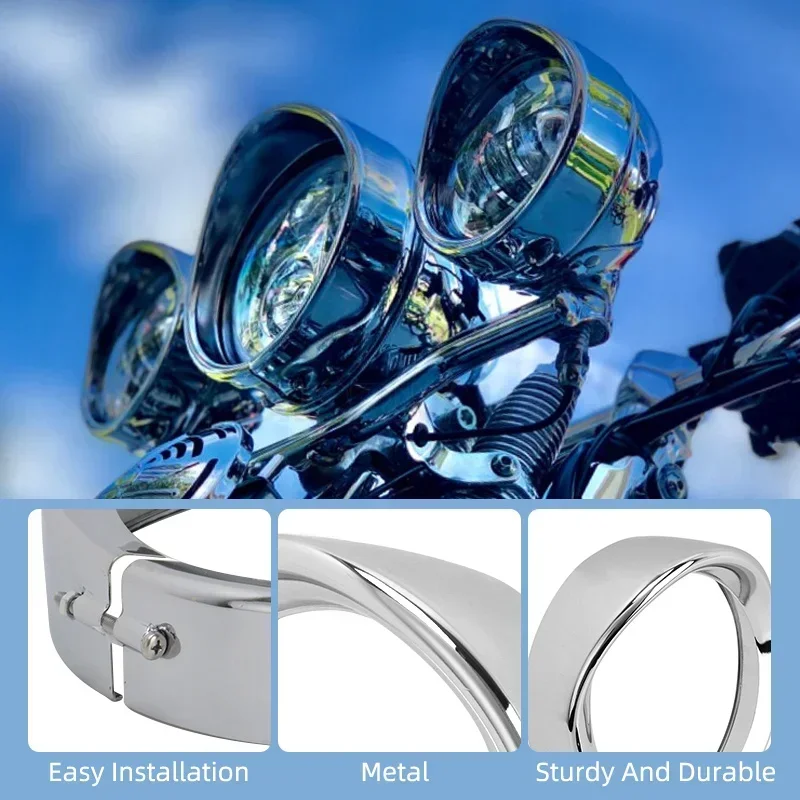 Motorcycle Headlight Trim For Harley Touring Road King Electra Glide Softail FLD/FLH 7