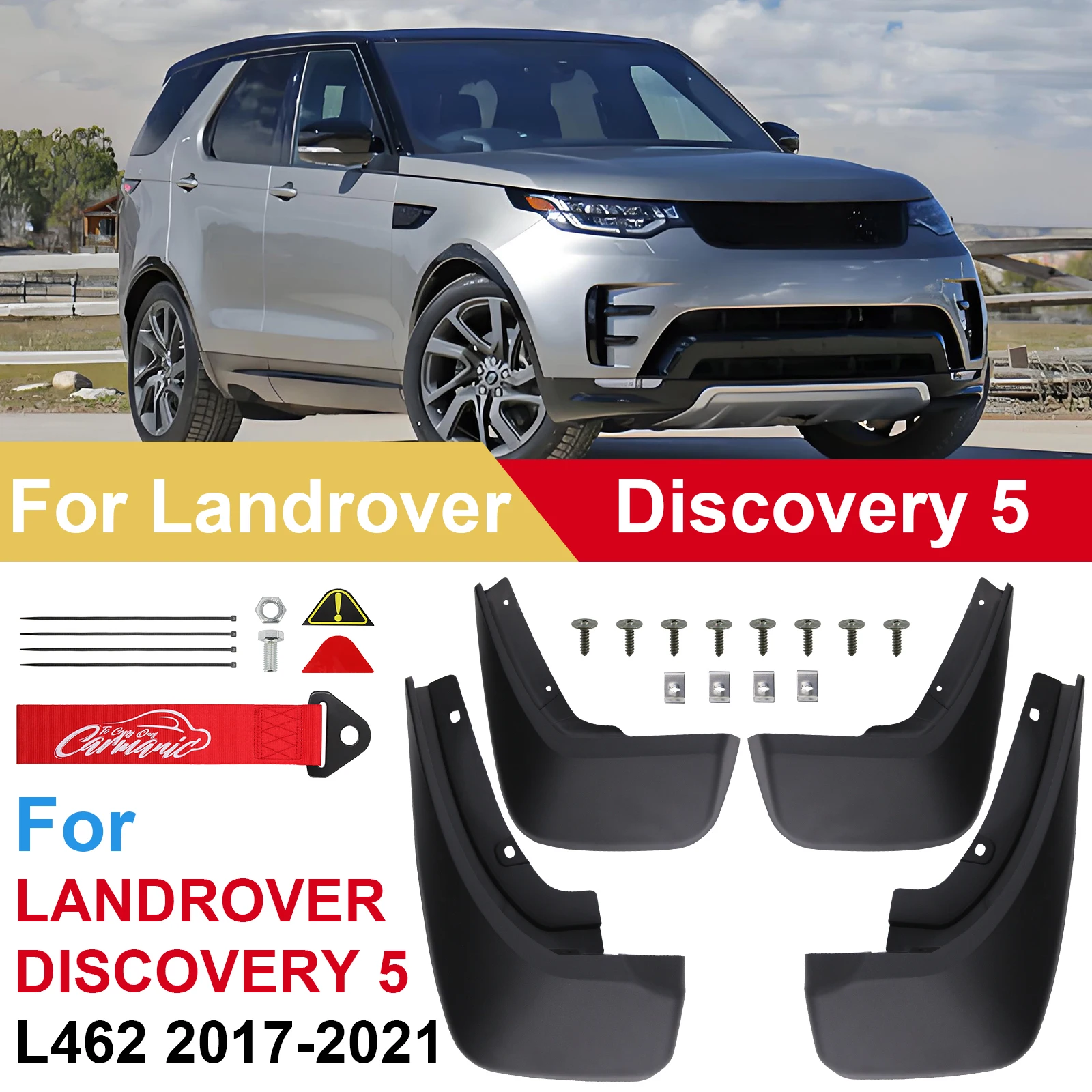 For Land Rover Discovery 5 LR5 L462 2017-2021 Mudguards With Tow Strap Mudflaps Fender Liner Mud Flap Splash Guards Auto Parts