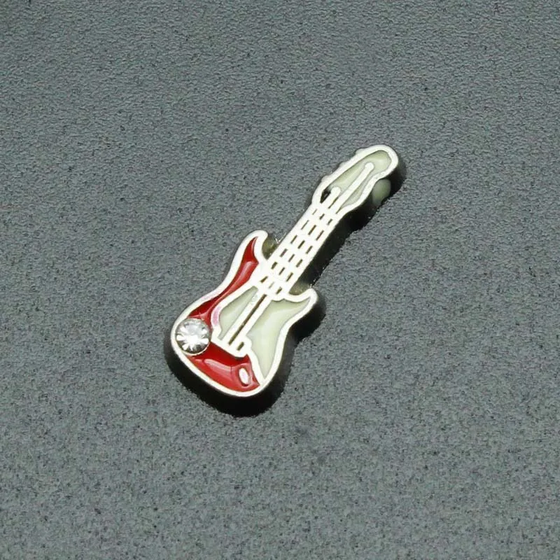 20pcs/lot Guita Music Floating Charms Living Glass Memory Lockets DIY Jewelry Accessory