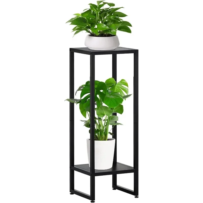 

37.4" Tall Plant Stands Indoor, Plant Stand indoor Tall ,Plant Pedestal stand,Black Metal Plant Stands Indoor, 2- Tier Modern