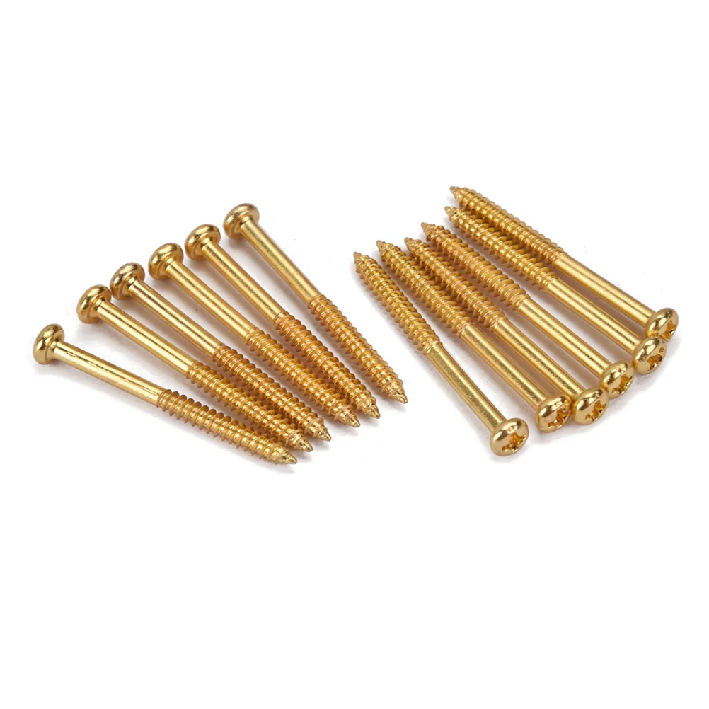 

12 Pcs Bass Pickup Mounting Screws Instrument Accessory for PB 90 Pickups(Gold) guitar screws guitar screws kit