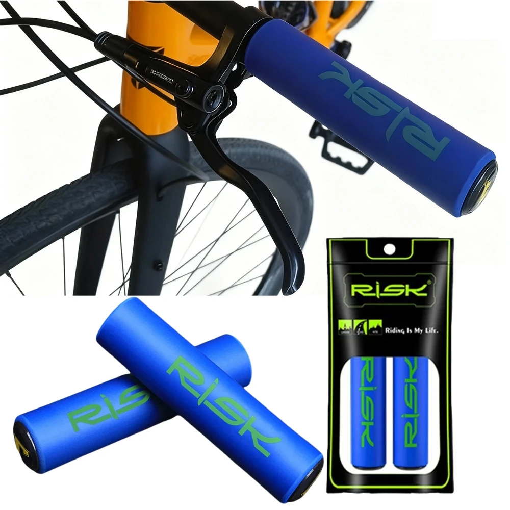 

2PCS RISK Bicycle Handle Bar Grips Silicone Cycling Bike Grips Mountain Bike Handlebar Anti-slip Grips Bicycle Bike Part