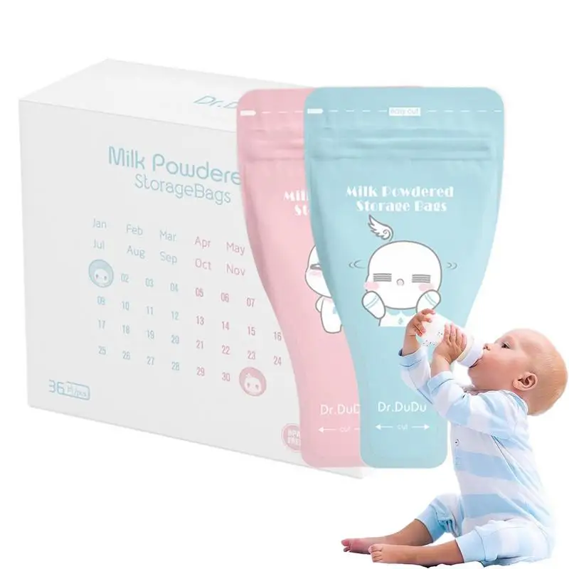 

36 шт./кор., сумка для хранения сухого молока, одноразовая портативная сумка для детского питания, сумка-органайзер, сумка для морозильной камеры для младенцев, младенцев, малышей