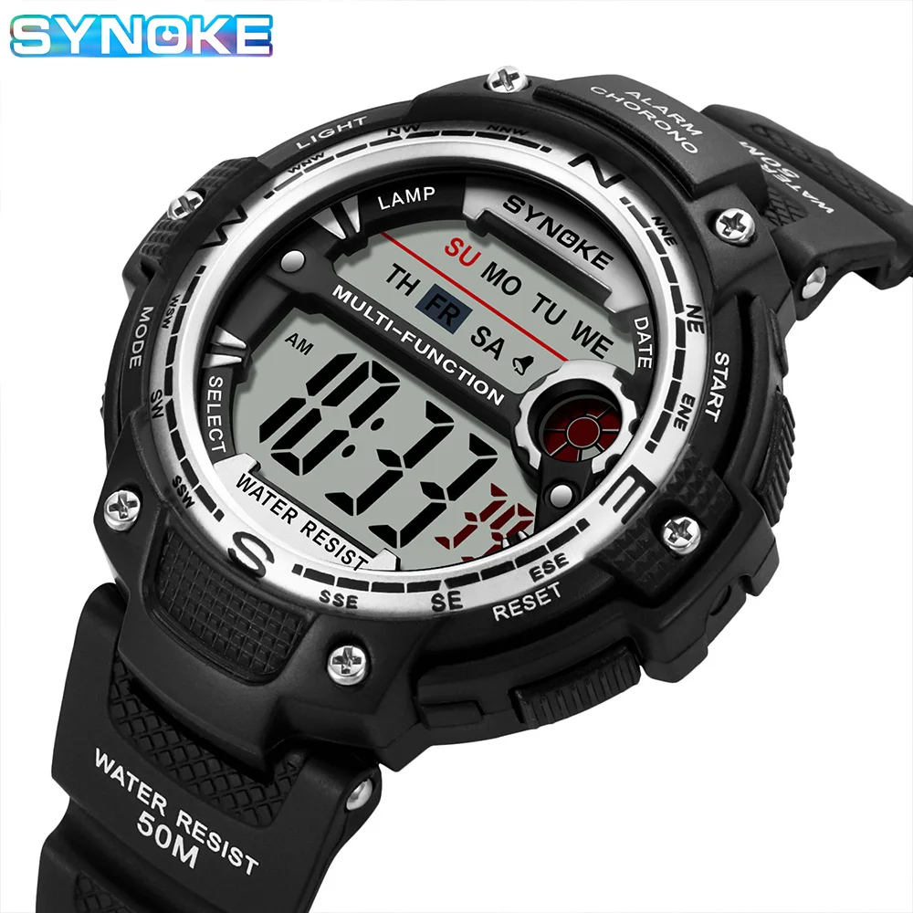 Men Sports Watch LED Digital Watch Big Dial 50M Waterproof Luminous Men Sport Watch Electronic Watches