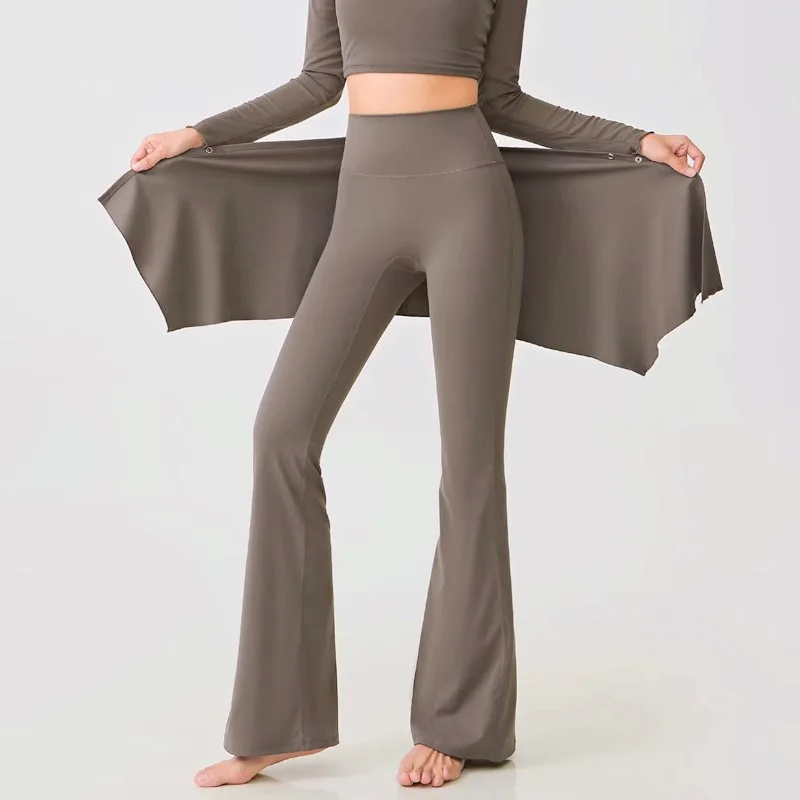 Ensemble de vêtements de Yoga grande taille pour femmes, pantalon évasé de Fitn Spor, pantalon Long décontracté, confortable, respirant, respectueux de la peau