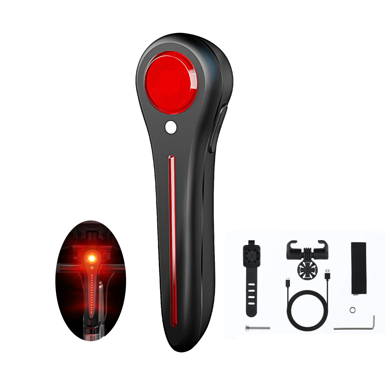 

Intelligent Brake Sensor Road Bike Cycling Rear Taillight Durable Waterproof MTB LED USB Rechargeable Bicycle Rear Tail Light