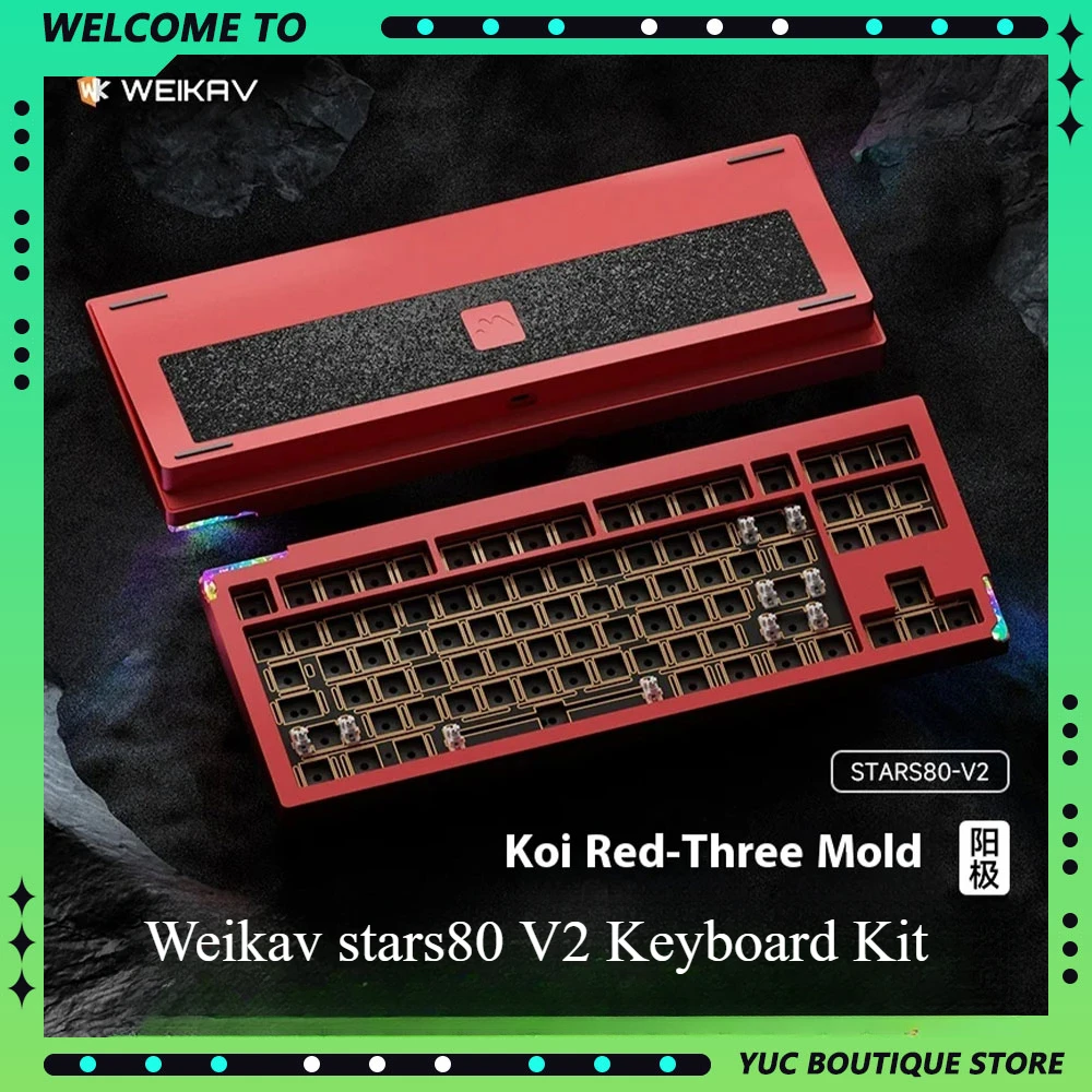 Weikav Stars80 V2 Gaming Mechanical Keyboard Kits Wireless Tri-Mode CNC Aluminum Alloy Keyboards Kit Customized Game Accessories