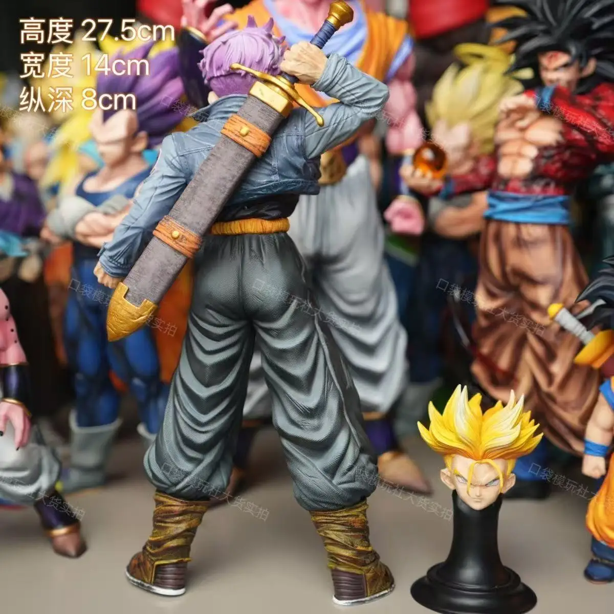Dragon Ball Z Trunks Figur mit Austauschbaren Köpfen Super Saiyan Future Trunks Actionfigur PVC-Statue Sammlerstück Modell Spielzeug – Detail 4