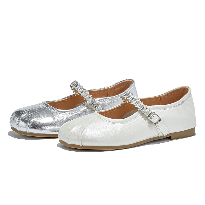 

AIYUQI, новинка 2025 года, женская обувь Мэри Джейн с мелким горлышком, женские туфли на плоской подошве с одним ремешком, женские балетки большого размера