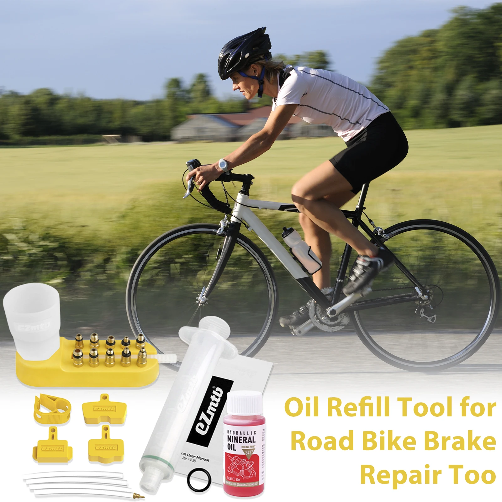 

Набор для прокачки дисковых тормозов с минеральным маслом для горных и шоссейных велосипедов, комплект инструментов для заправки гидравлических тормозов с шприцами и адаптерами