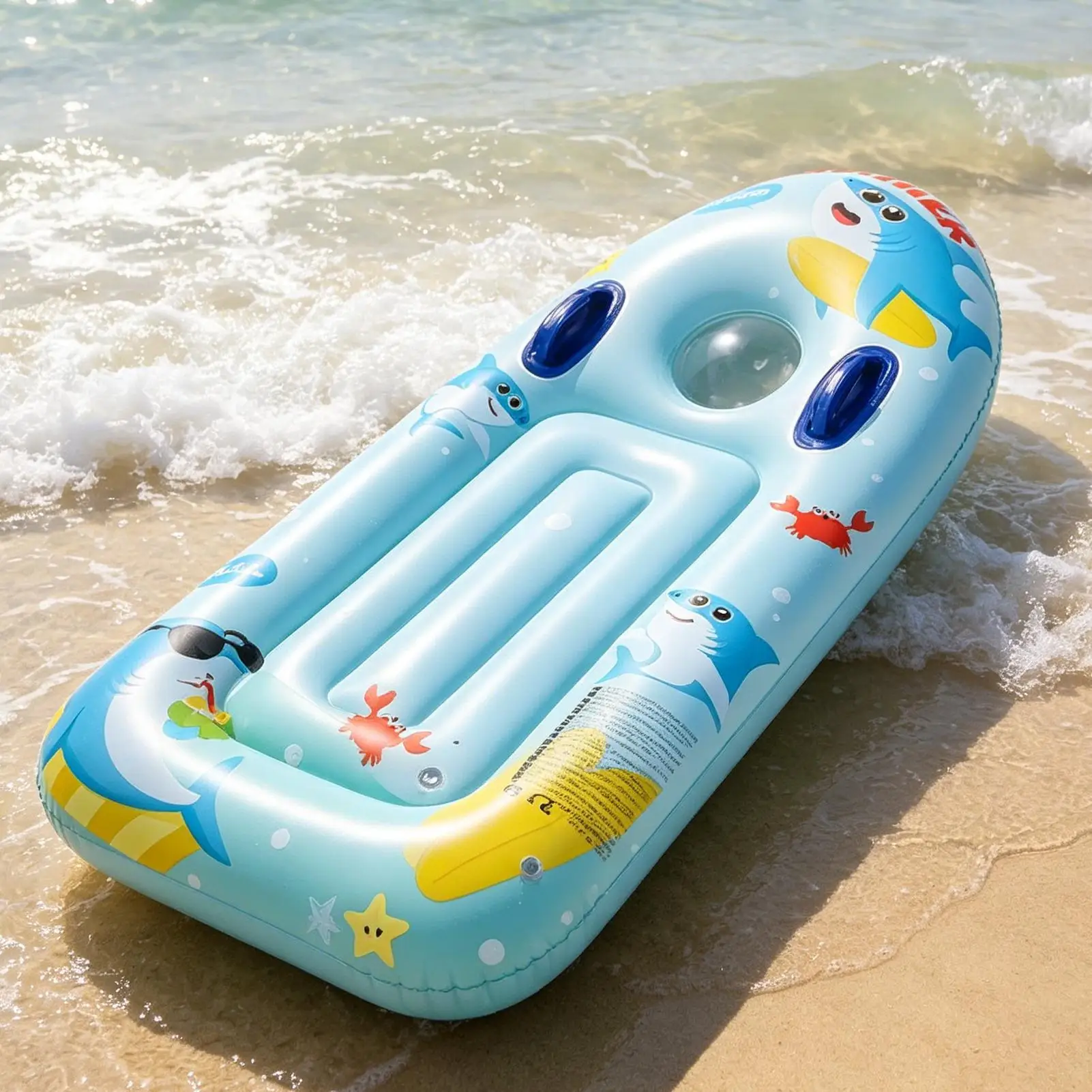 

Kids Inflatable Surf Board Floating Water Toy with Handles Inflatable Floating Surfboard Summer shark pattern swimming surfboard