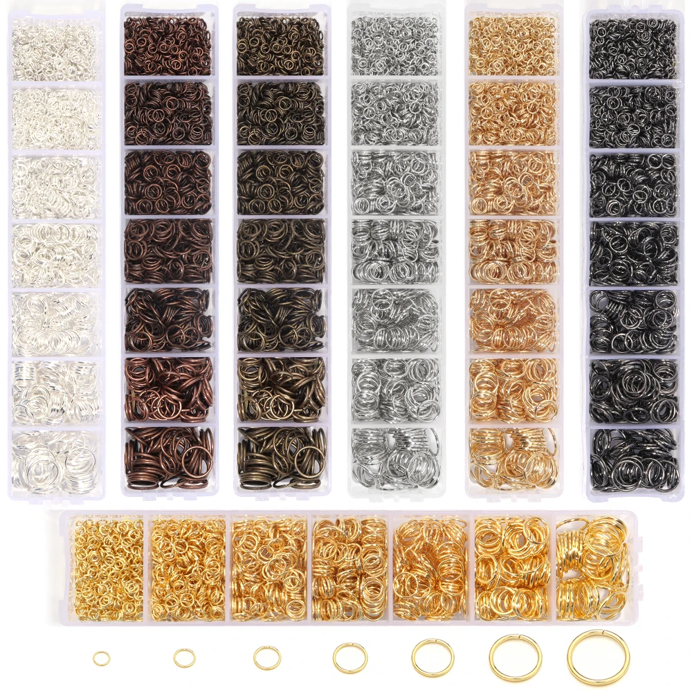 

One Set Box Jump Rings Split Rings Link Loop Box 3 4 5 6 7 8 10mm Jump Rings Connector For DIY Jewelry Making Necklace Bracelet