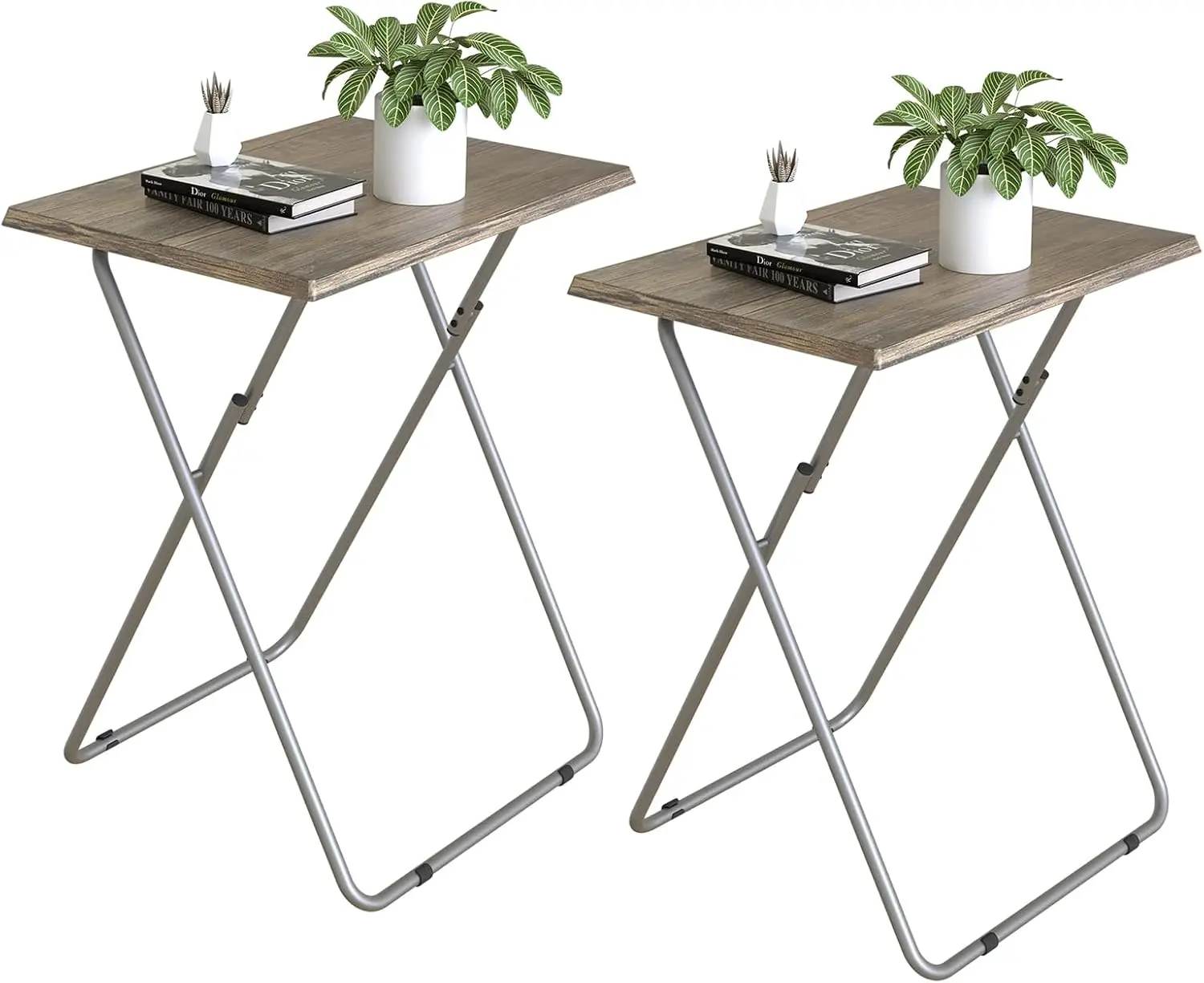 

Набор из 2 прочных тумбочек для телевизора из МДФ, не требует сборки, складной приставной столик для гостиной