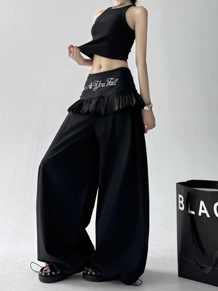 Szerokie spodnie damskie do tańca ulicznego, luźne, codzienne, letnie, nowe, unikatowe, super piękne spodnie z wysokim stanem, długie.