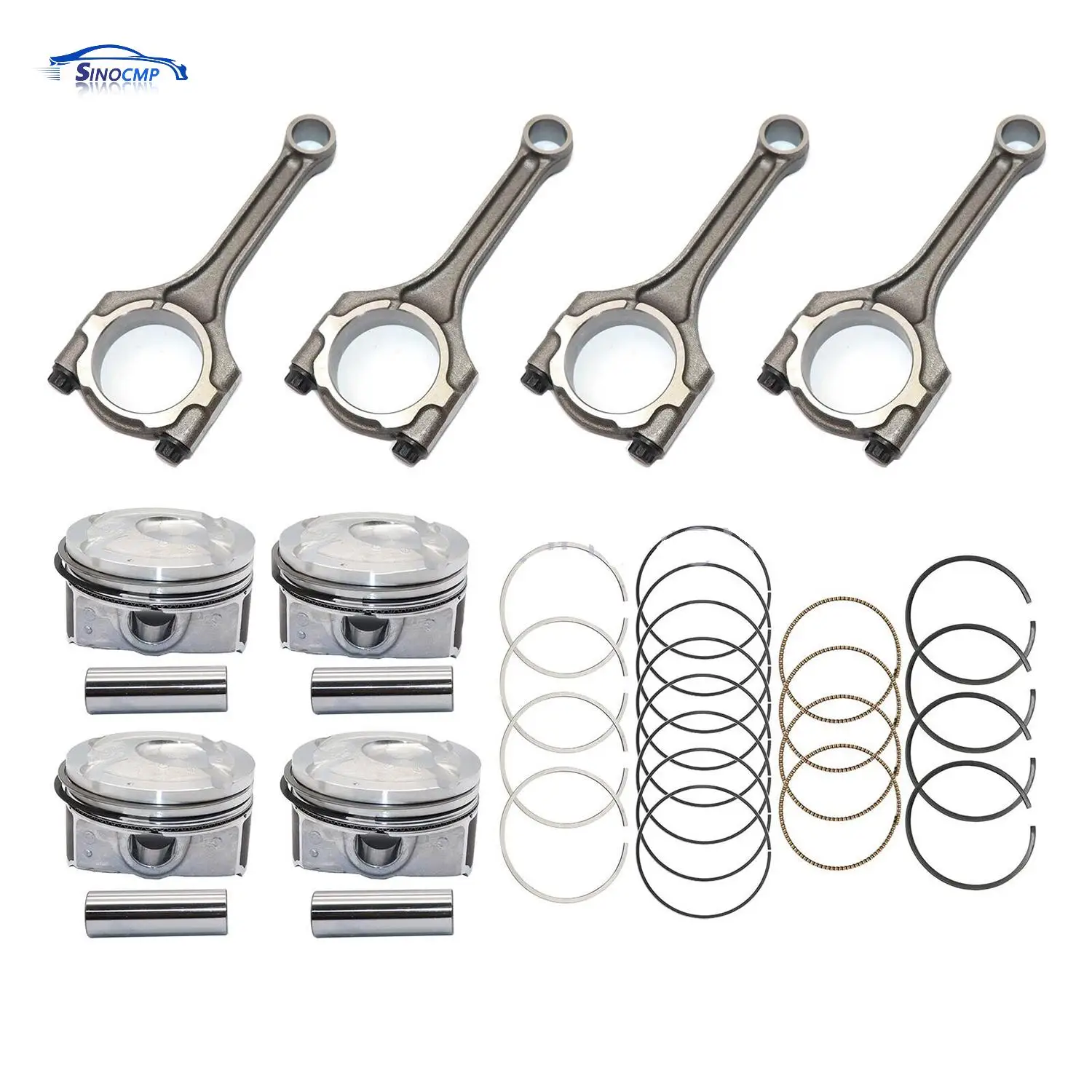 

Connecting Rod & Pistons & Rings Kit 23041-2B600 23041-2B610 23041-2B620 For 2010-2018 Hyundai Accent Veloster Kia Rio 1.6L DOHC