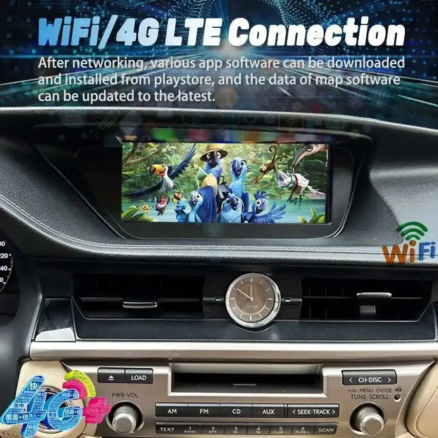 

Автомобильное радио для LEXUS ES ES200 ES300H ES250 ES350 2013-2017 BT DSP 10,25 дюйма AHD GPS Carplay 4G Qled Screen Navi RDS Android 14