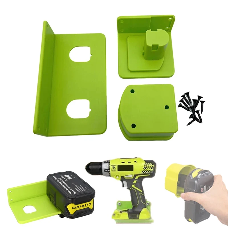 Bateria de Parede e Suporte de Ferramentas Cabides de Armazenamento Prateleira para Ryobi Bateria de Lítio 18v Ryobi P103 P107 P108