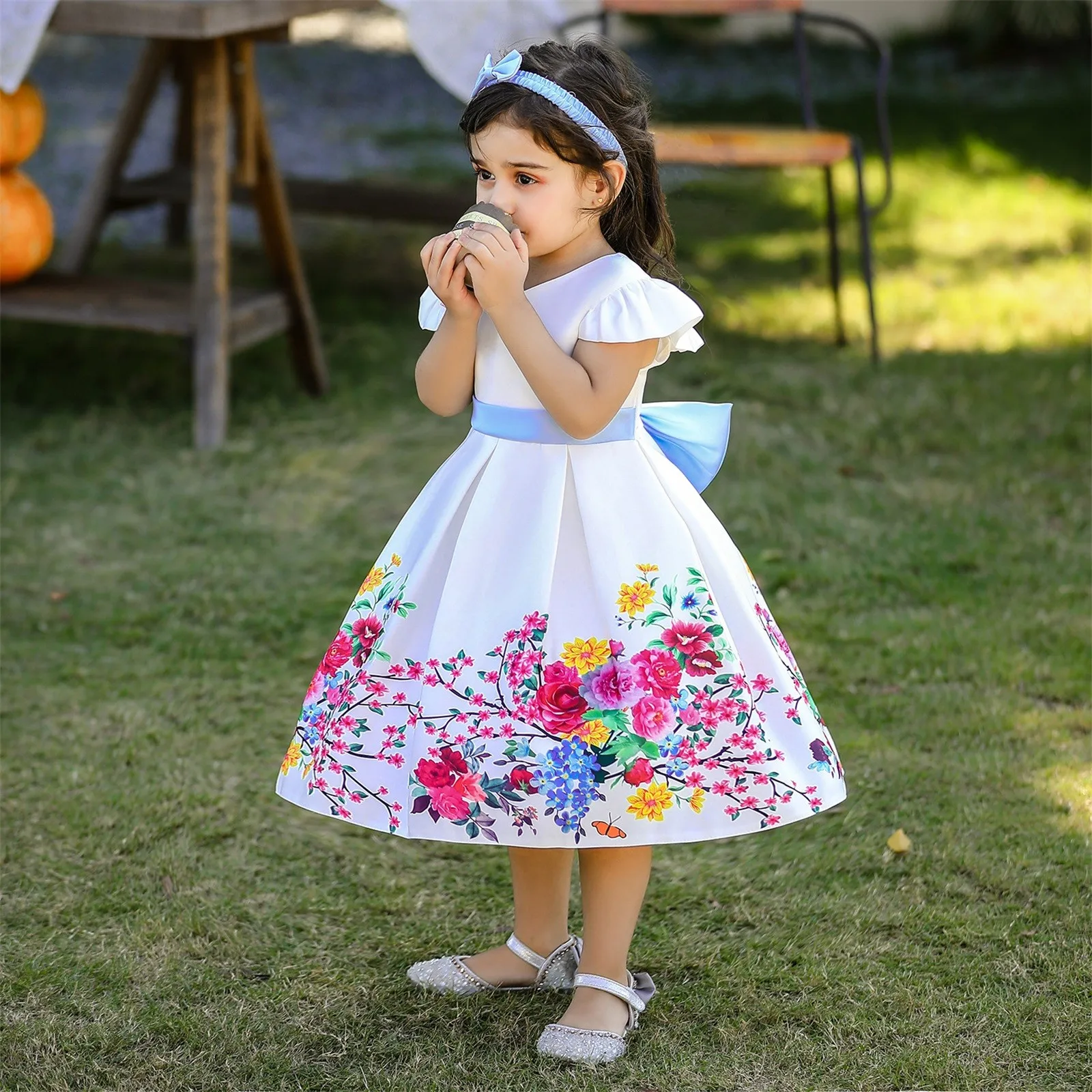 

Girls Flower Girl Dresses Party Gown Birthday Party Wedding Dress Sweet Fashion Princess Dresses For Girls Aged 1-10Y