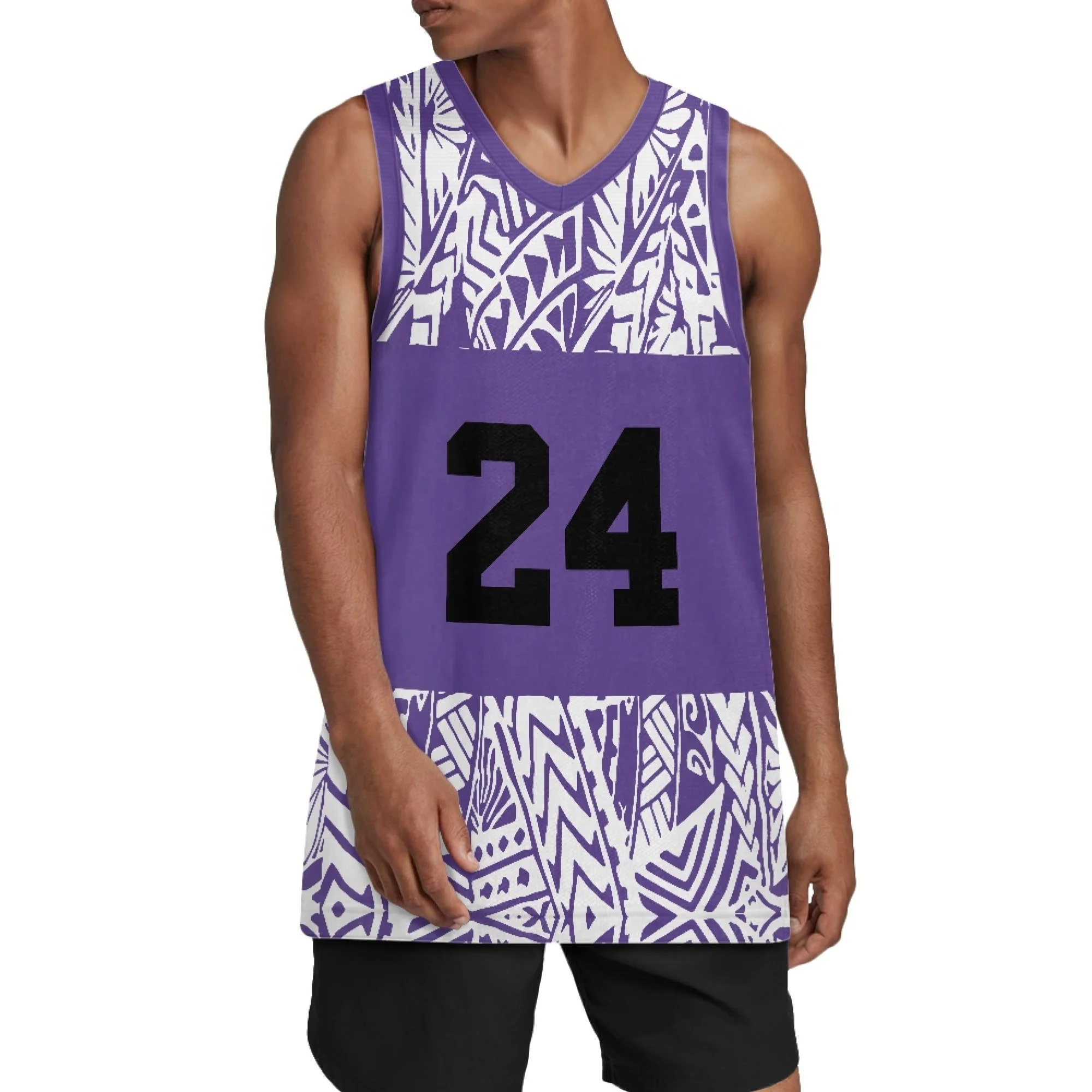 Custom Polynesian Design And Numbers For Men'S Basketball Sleeveless Sports T-Shirt Quick Drying Outdoor Training Jersey