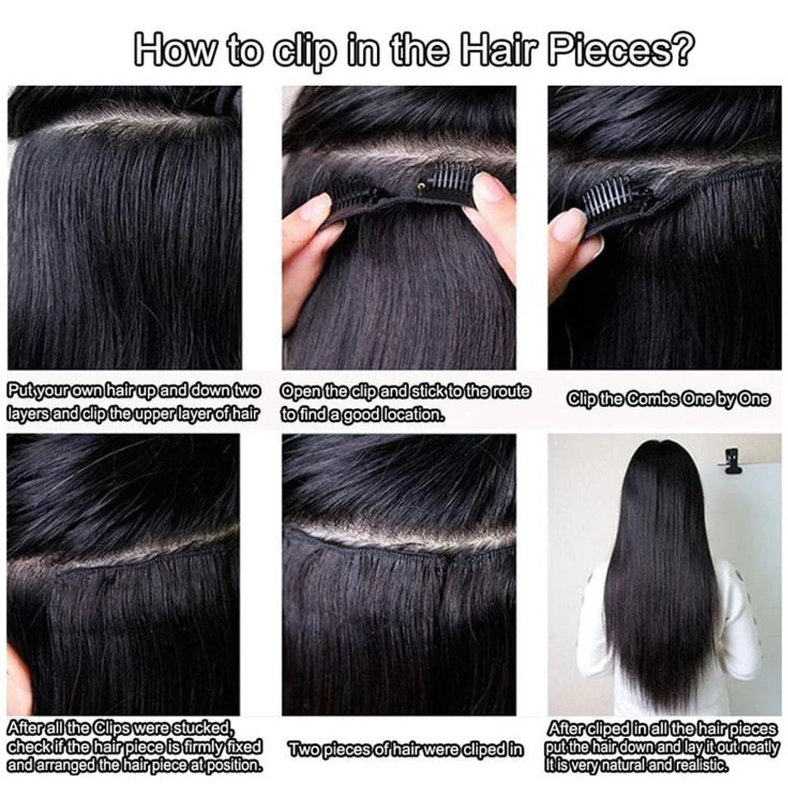 Natural Straight Clip In Human Hair Extensions 140g/set Clips In Extension Full Head Brazilian Clip on Hair Extension for Women