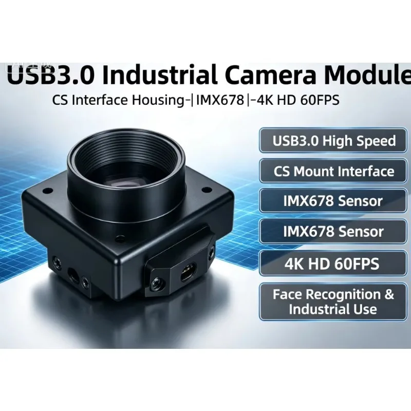 IMX678 USB3.0 Industrial Camera Module, 4K 60fps CS Mount UVC Driver-Free Webcam for Facial Recognition