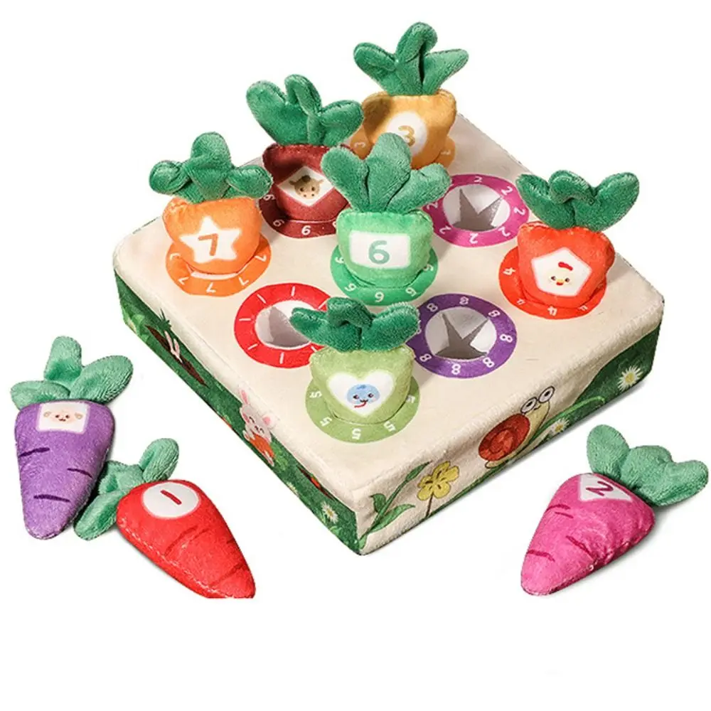 Um conjunto de alta qualidade cor aprendizagem montessori brinquedo crinkle folhas pelúcia cenoura brinquedo do bebê tecidos coloridos caixa tecido do bebê brinquedo presentes