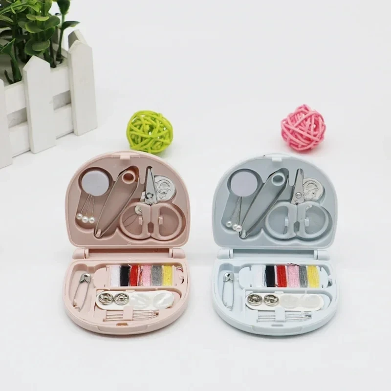 1 Set Nordic Style Mini Needle And Thread Box Portable Small Needle And Thread Kit Sewing Tool Combination Set