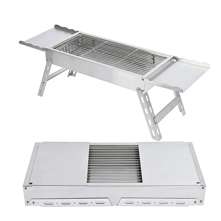 

Stainless Steel Folding BBQ Bulk Wholesale OEM Custom Logo High Quality Lightweight Easily Cleaned for Camping Picnic Backyard