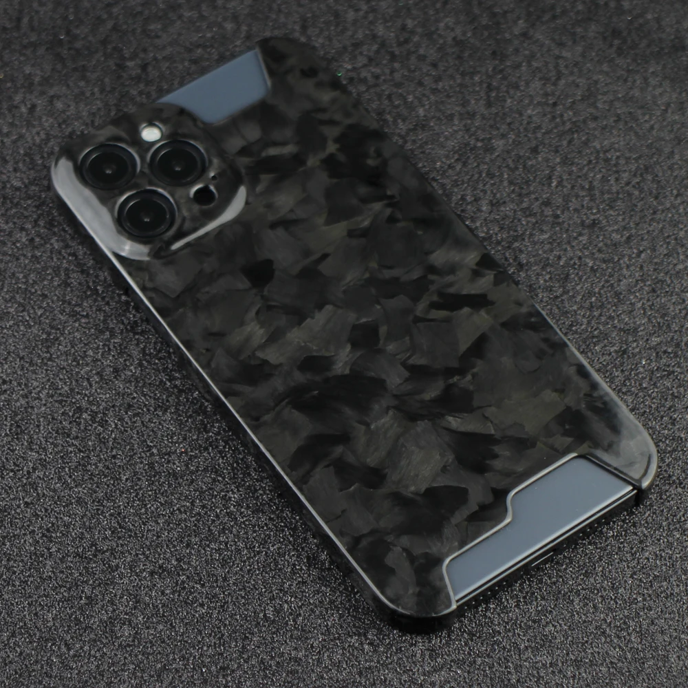 YTF-carbon real carbon fiber phone case For iphone 12 PRO MAX case forged pattern design explosion-proof back shell