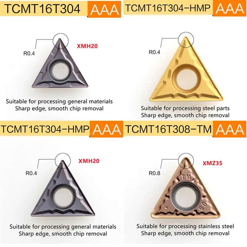 10 قطعة TCGT16T308 TCGT090204 TCGT110204 TCMT16T304 TCMT16T308 TCMT110204 AL HMP TM نك رغوة القاطع أداة توغنستن كربيد