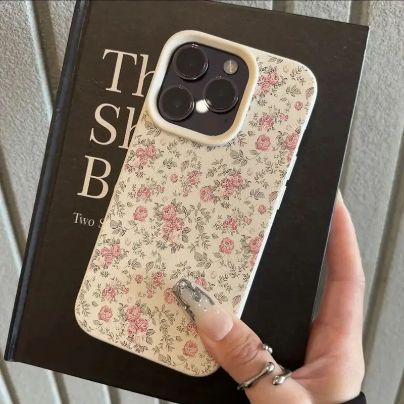 Retro floral pattern phone case, suitable for iPhone 17, 16, 15, Plus, Pro, Max series phones - ideal for use as a gift - náhled 3